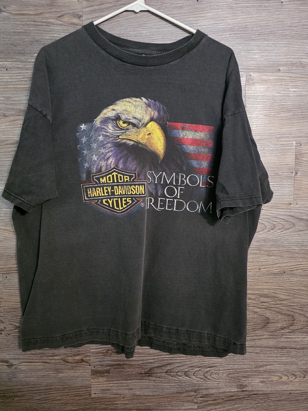 Harley-Davidson Black Eagle & American Flag Graphic Tee